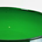 Grote Vintage Groene Glazen ‘Brandy Glass’ Vaas Beker Mond Geblazen 26Cm thumbnail 10