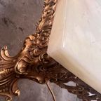 Vintage Onyx Coffee Table / Stenen Salontafel Met 'Goud' thumbnail 7