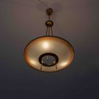 Mid-century Italiaanse Luster In Glas En Messing Van Fontana Arte thumbnail 8
