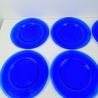 Set 8 Blauw Murano Glas Borden / Onderbord Italy ‘80 Modern thumbnail 9