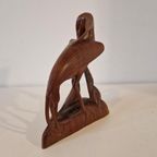 Teakhouten Artdeco Vogel Beeld Vintage Beeld thumbnail 7