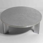 Brutalist Mid Century Chroom Geëtste Ronde Salontafel Door Lilienthal, 1960 thumbnail 5