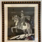 Ondine De Kroon Kunstwerk. Linoleum Snede. Top Kunst. Genummerd. In Hotel New York Gehangen thumbnail 6