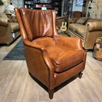 Compacte Schapenleren Fauteuil Cognac Bruin Lendesteun thumbnail 3