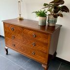 Louis Xvi Commode Ladenkast Met Visgraat Fineer. thumbnail 4