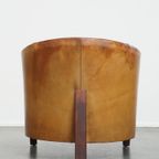 Unieke, Tijdloze Vintage Schapenleren Art Deco Design Fauteuil Van Bart Van Bekhoven thumbnail 6