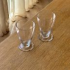 Set Of 4 Vintage Glasses Flower Foot thumbnail 4
