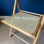 2 Vintage Klapstoelen / Eetkamerstoelen, Rotan, Zeer Net, Habitat Jaren 80 thumbnail 21