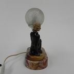 Art Deco Bureaulamp Zittende Vrouw Met Bol thumbnail 9