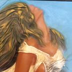 Vintage Xl Leren Reliëf Schilderij Van Een Sexy Dame thumbnail 18