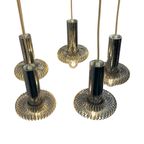 Honsel (Germany) - Chandelier With 5 Chromed Pendants - Including Ceiling Mount- Hanging Pendant thumbnail 9