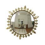 Vintage Metalen Zonnespiegel Convex Goud Deknudt Jaren 70 thumbnail 13