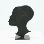 Modernist Solid Bronze Sculpture African Woman 1950S thumbnail 8