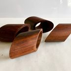 Set Van 4 Vintage Palissander Servetringen | Kerst thumbnail 8