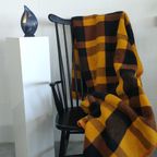Aabee Dralon Deken/Plaid Bruin, Zwart, Geel Geblokt thumbnail 2