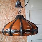 Vintage Plafoniere, Plafond Lamp, Helder Reliëf Glas thumbnail 22