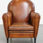 Comfortabele Schapenleren Art Deco Stijl Design Fauteuil Met Een Mooi Patina thumbnail 12