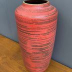 Large Ceramic Red Vase By Scheurich Germany Model 517-45 thumbnail 6