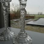 Art Deco Glazen Kandelaar 2X Kristalunie Willem Jacob Rozendaal thumbnail 7