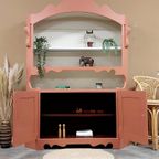 Vintage Sierlijke Buffetkastservieskast Eikenhout Terracotta thumbnail 5