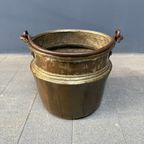 Antieke Geel Koperen Pot Of Ketel thumbnail 16