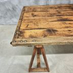 Antieke Tafel Schragentafel Tuintafel 90 X 208 Cm thumbnail 9