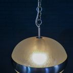Vintage Hanging Lamp Made Of Glass And Chrome thumbnail 8