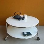 Strakke Design Salontafel, Ronde Tafel, Glas En Staal thumbnail 7