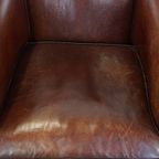 Statige, Charmante Schapenleren Clubfauteuil, Correcte Afwerking Met Siernagels thumbnail 6