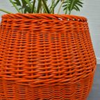 Xxl Oranje Rotan Mand. Vintage Ronde Rieten Opbergmand Etc. thumbnail 3