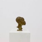 Solid Brass Sculpture African Woman 1950S thumbnail 3