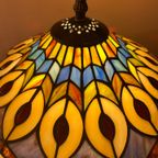 2 Beschikbaar Art Nouveau Tiffany Stijl Tafellampen Pauwen Motief thumbnail 11