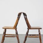 Set Van 4 Charmante Antieke Engelse Eetkamerstoelen Uit Midden 19e Eeuw thumbnail 7
