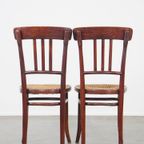 Set Van 2 Originele Vintage Thonet Design Bistro Stoelen Met Gematte Zitting thumbnail 4
