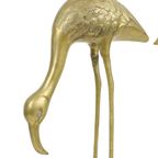 Vintage Koppel Gouden Flamingos Xl Koper Messing Beeld Mid Century Design 55Cm thumbnail 5