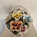 Bassano Ceramics Basket With Flowers, Italy 1950s thumbnail 18