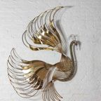 Mid-century "pauw" Muur Sculptuur In Messing Door Curtis Jere, 1980 thumbnail 9
