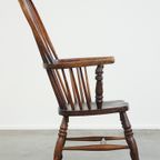 Charmante, Antieke Engelse Highback Windsor Eetkamerstoel Met Een Prachtig Patina thumbnail 4
