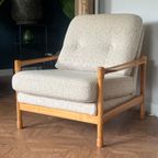 Midcentury Fauteuil - Hout, Bouclé - Scandinavische Stijl thumbnail 4