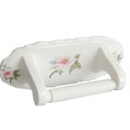 Vintage Brocante Toiletrolhouder Porselein Met Rozen, Made In England. thumbnail 4