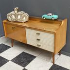 Low Sideboard 1960S White Drawers 1 Door thumbnail 2