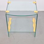 Vintage Bijzettafel Messing Glas Side Table Regency ’70s thumbnail 11