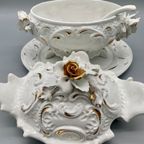 Vintage Terrine Capodimonte Wit/goud thumbnail 12