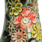 Vintage West Germany Kleurrijk Aardewerk Zeldzame Bloemen Vaas Bay 98-50 thumbnail 2