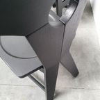 Brutalist Vintage Massief Eikenhouten Stoelen Jaren 60 Zwart thumbnail 12