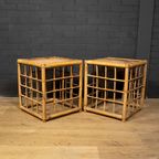 Set Vintage Sidetables Rattan & Bamboo thumbnail 5