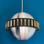Vintage Space Age Rvs Hanglamp Met Acryl Inzetstukken, Mid Century Hanger thumbnail 4