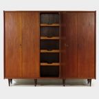 Xl Vintage Mid Century Modern 5-door Scandinavian Wardrobe In Teak, 1960s thumbnail 3