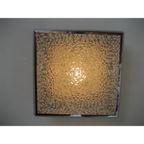 Vintage Plafondlamp, Plafonnière Met Kunststof Platen In Verchroomde Profielen 46 X 46 Cm, Jaren thumbnail 8