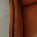 Luxe, Statige Set Van 2 Cognac Kleurige Rundleren Art Deco Design Fauteuils thumbnail 8